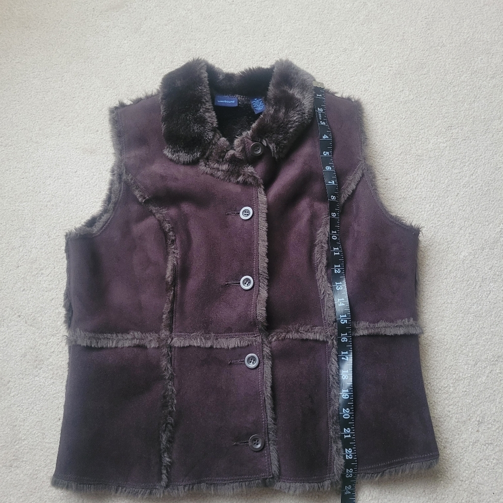 Westbound Brown Faux Suede Vest Size M - Picture 6 of 9